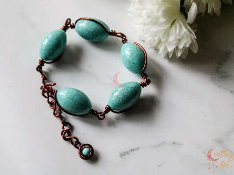 Turquoise blue marquee bead bracelet