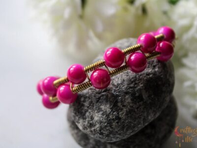 Pearl 2 layer woven bead bracelet cuff