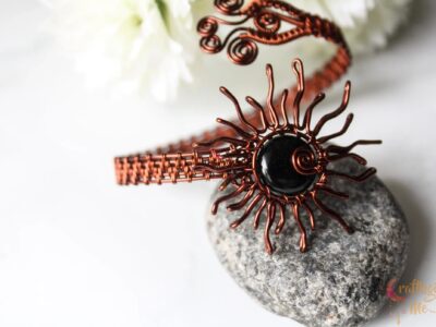 Black Onyx Sun woven bracelet cuff