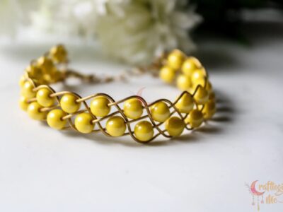 Triple braided 2 layer bead bracelet cuff