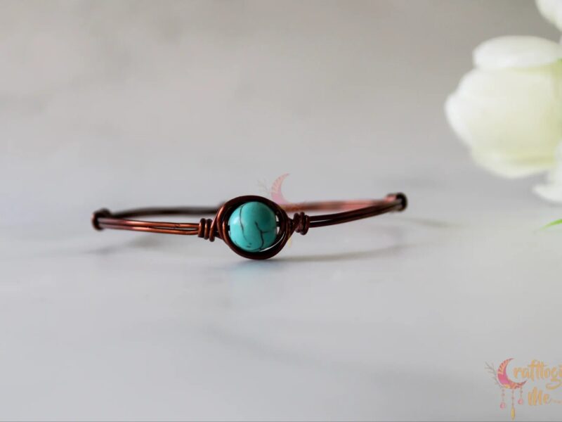 Turquoise blue Wrapped bead bracelet