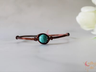 Turquoise blue Wrapped bead bracelet