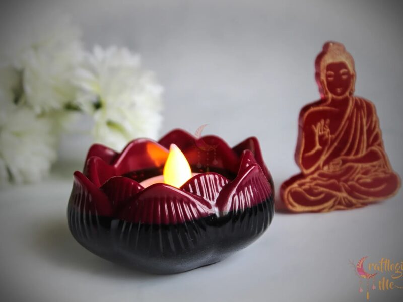 Lotus tea light holder (pack of 1, random color)