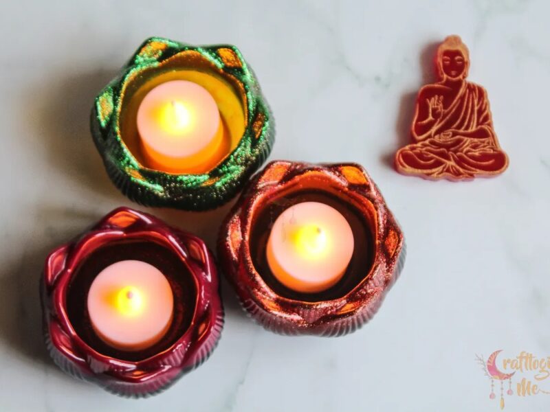 Lotus tea light holder (pack of 1, random color)