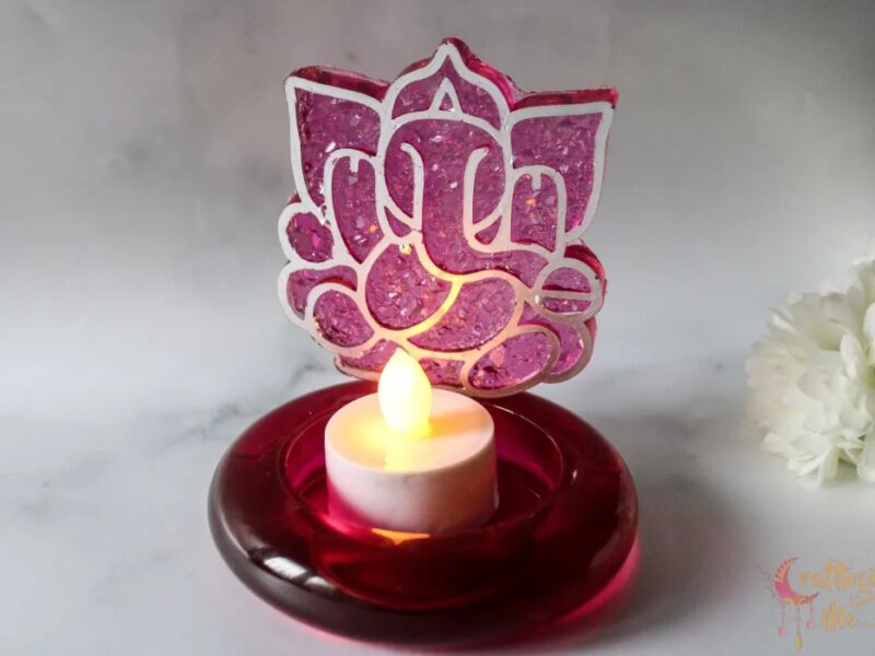 Ganesha druzy tea light holder