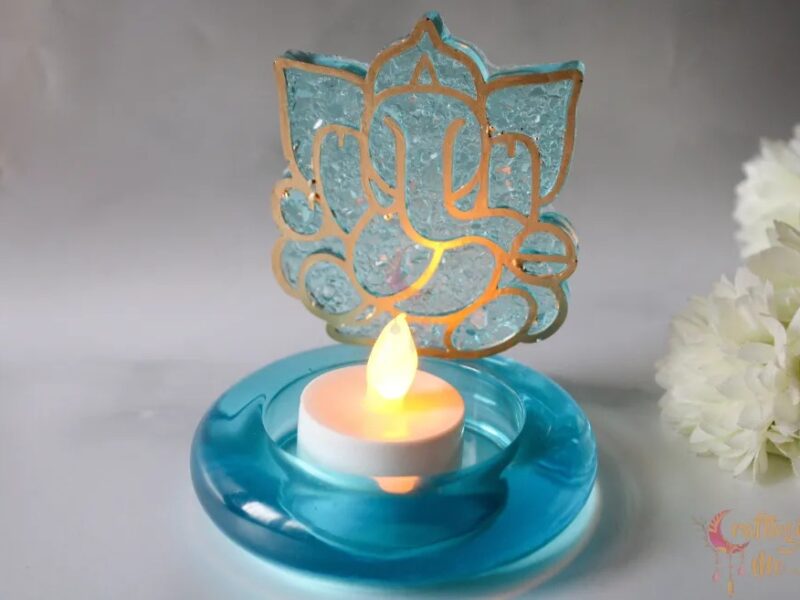 Ganesha druzy tea light holder