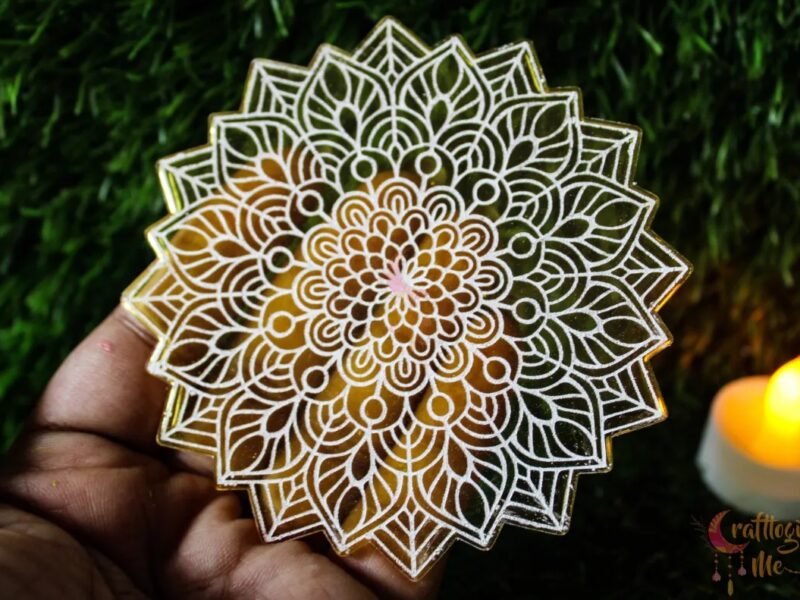 Pooja plate/mandala/coaster (pack of 1, random color)