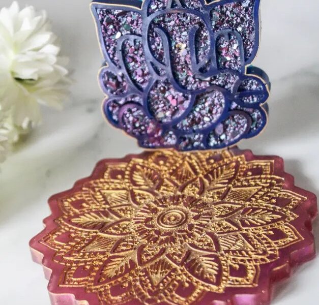 Ganesha druzy on mandala pooja plate