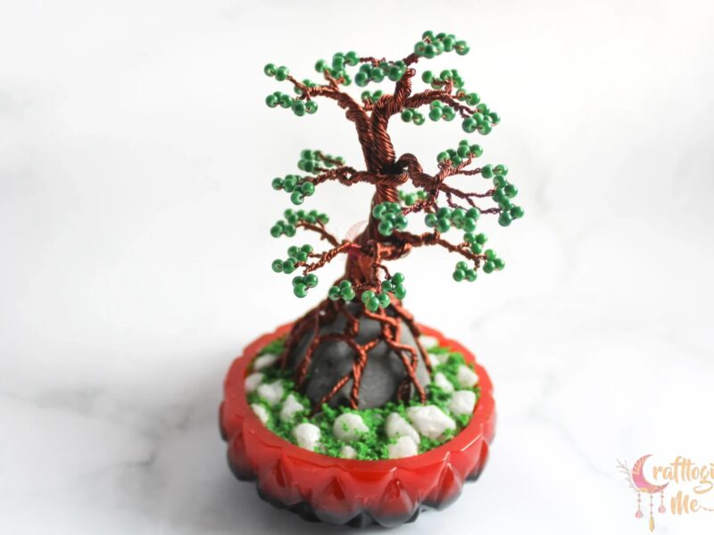 Miniature wire tree on resin multicolor base (customizable)