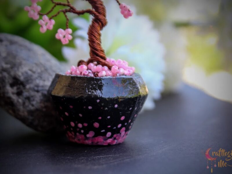 Miniature clay potted tree