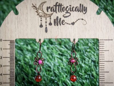 Long loop crackle bead earrings