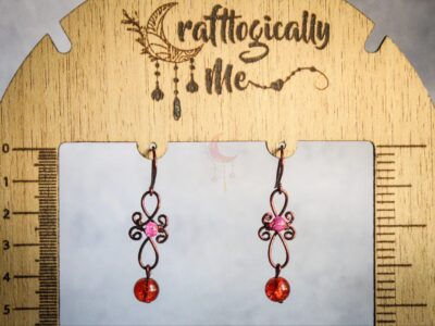 Long loop crackle bead earrings