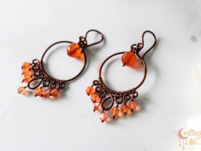 Agate loop and bead drops earrings