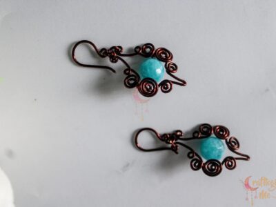 Swirls and bead drops earrings