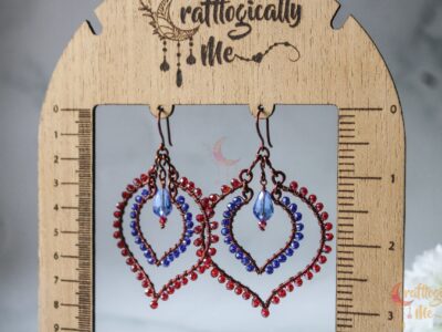 Long bead wrapped drop earrings