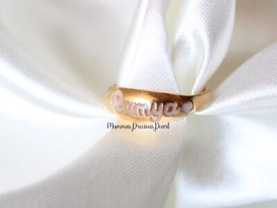 Breastmilk name ring gold