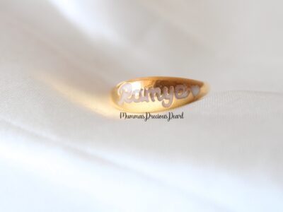 Breastmilk name ring gold