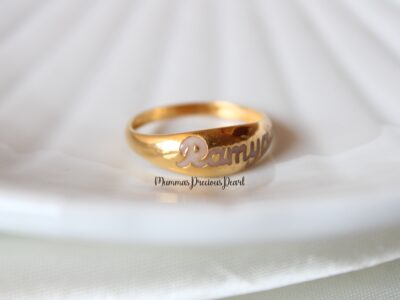 Breastmilk name ring gold