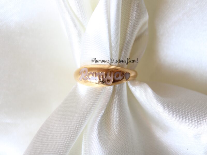 Breastmilk name ring gold