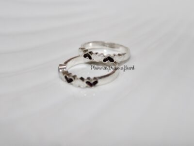 Breastmilk and hair multi heart silver ring