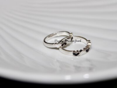 Breastmilk and hair multi heart silver ring