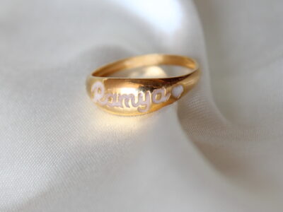 Breastmilk name ring gold