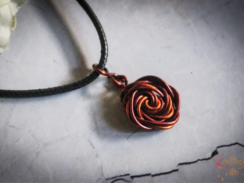 Big rose pendant in dual copper shade