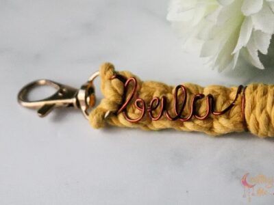 Macrame - Wire fusion named keychain