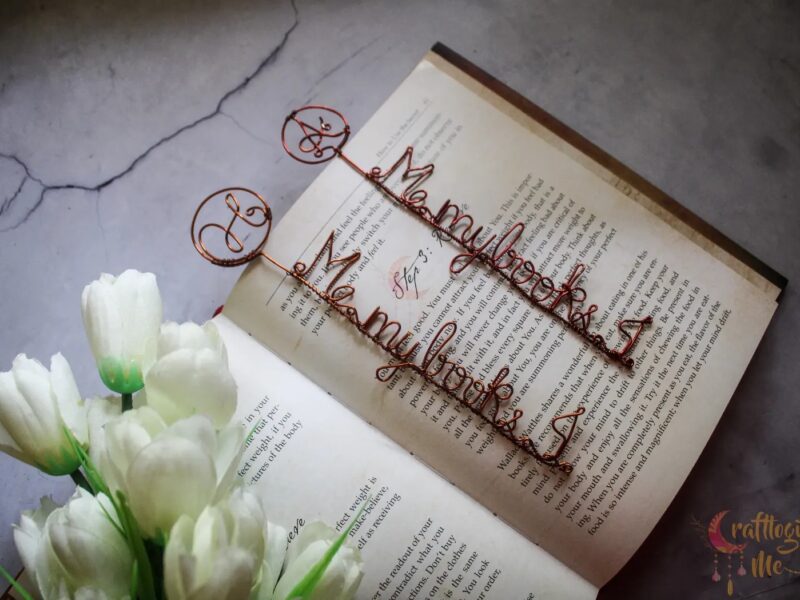 Wire Named book mark with Initial