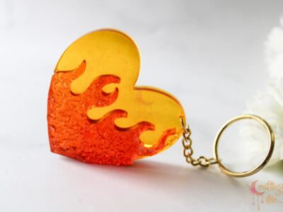 Heart fire keychain/magnet