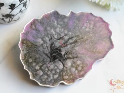 Multi color agate glitter coaster