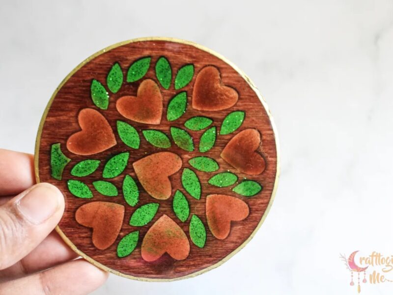 Tree coasters in wood - set of 5