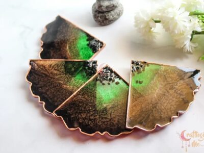 Multi color agate pizza coaster - set of 4