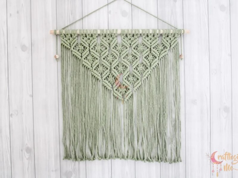 Macrame inverted triangle wall hanging