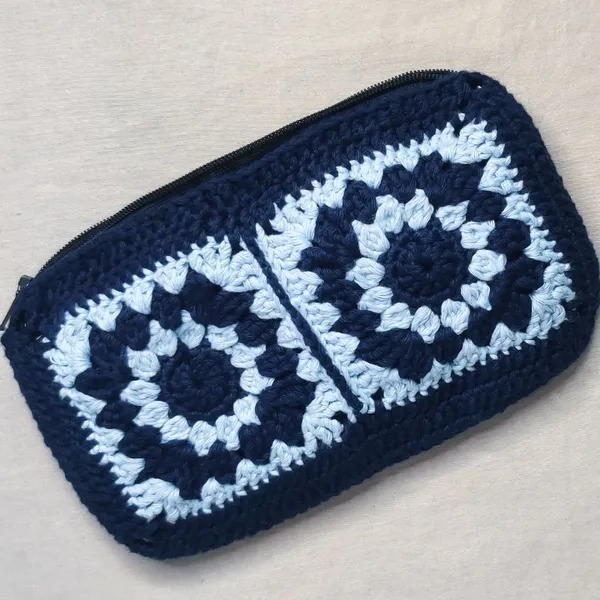 Handmade Crochet Granny Square Pouch