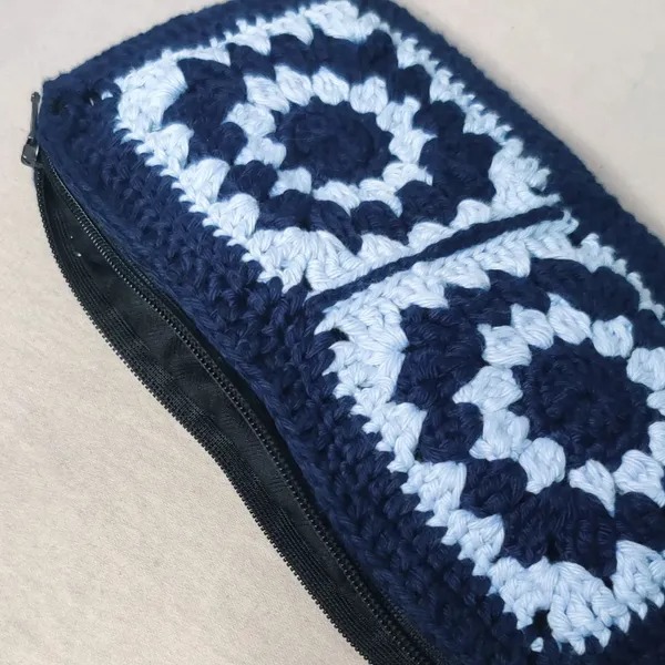 Handmade Crochet Granny Square Pouch