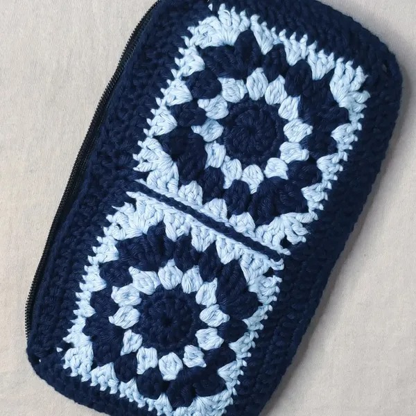 Handmade Crochet Granny Square Pouch