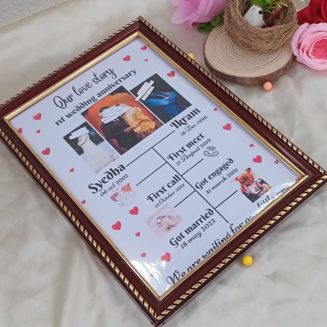 customized love story frame