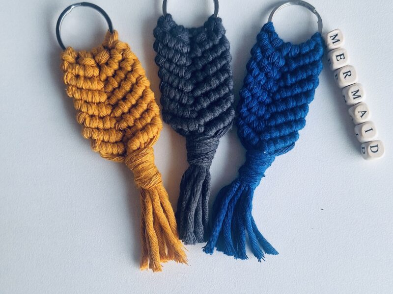 Macrame Mermaid Keychain