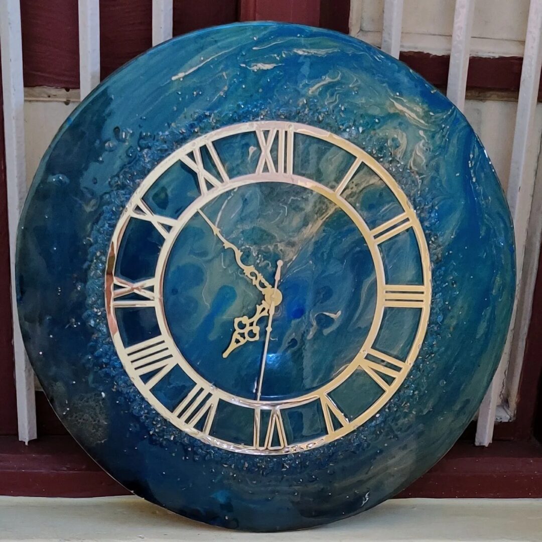 Resin Clock with stone border