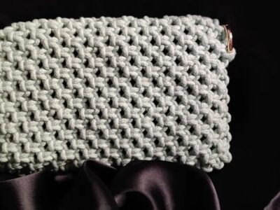 Handmade Macramé Bag in mint green