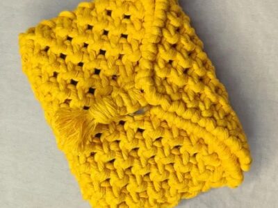 Mustard Yellow Handmade Macramé Wallet For Women