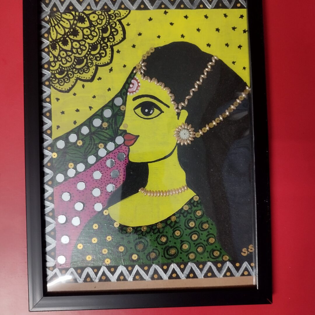 Art frame of traditional woman