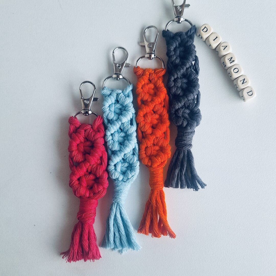 Macrame Diamond Keychain